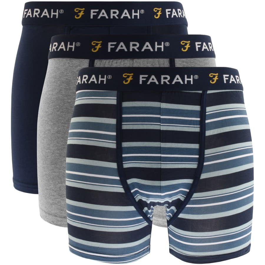 Alternative Image for ProductFarah Vintage Klaff 3 Pack Boxer Shorts Navy1